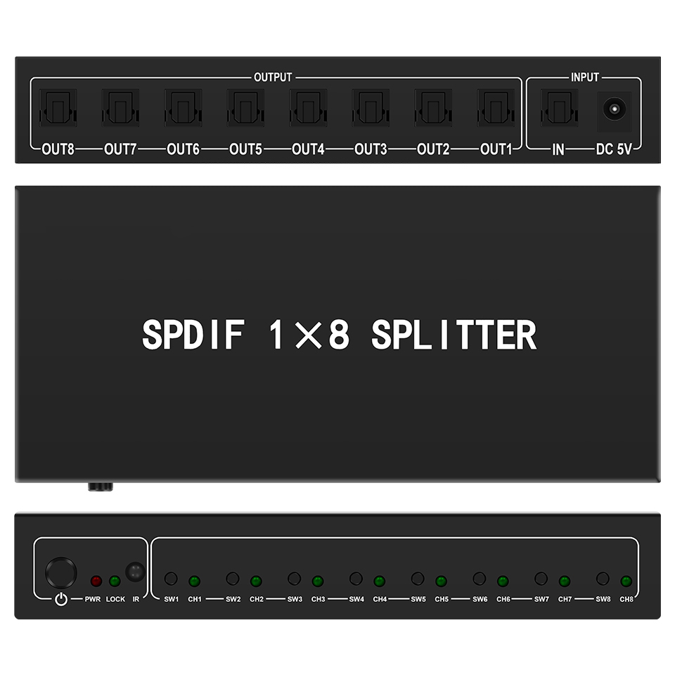 Home Cinema Equipment - Optische Audio Splitter,1 In 8 Uit