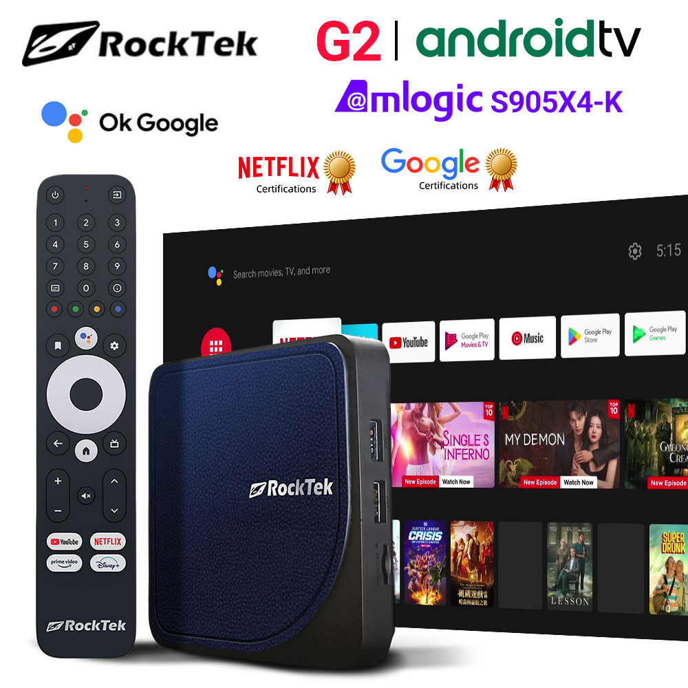 RockTek G2 4K AndroidTV 14-str - Home Cinema Google recensie en prijs