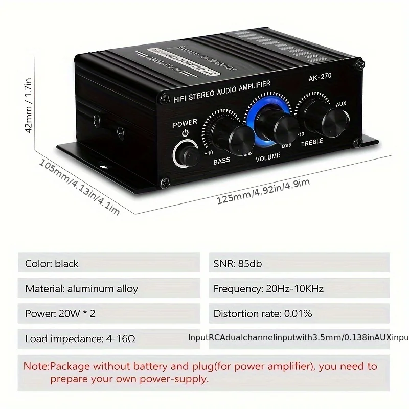 AK-270 400W Mini Eindversterke - Home Cinema Equipment recensie en prijs